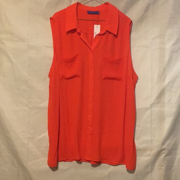 Apt. 9 Tops - Apt. 9 Orange Sleeveless Blouse Size 3X NWT